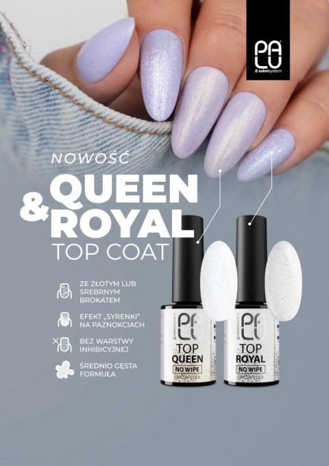 Palu Top Queen No Wipe 11g – top hybrydowy z brokatem złotym efekt syrenki Palu Top Queen No Wipe 11g – top hybrydowy z brokatem złotym efekt syrenki