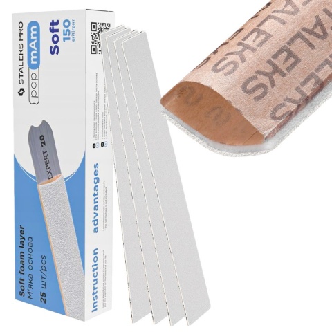 PapmAm Staleks Expert 20 pilniki miękkie 150 grit 25 szt nakładki PapmAm Staleks Expert 20 pilniki miękkie 150 grit 25 szt nakładki