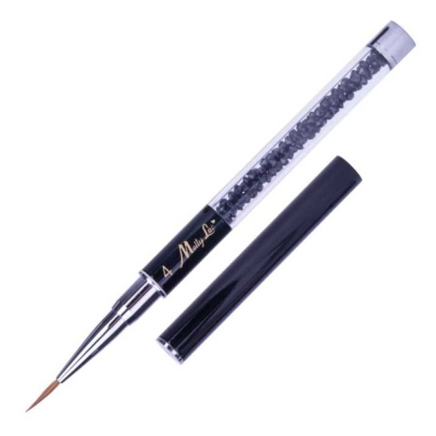 Pędzelek do zdobień Art Pro Brush czarny z cyrkoniami długość włosia 13mm MollyLac Pędzelek do zdobień Art Pro Brush czarny z cyrkoniami długość włosia 13mm MollyLac