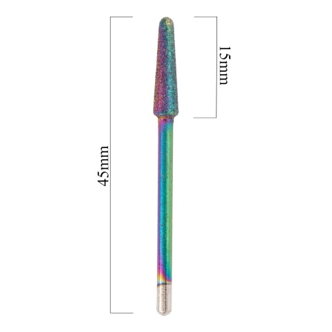 Frez Unicorn tęczowy diamentowy do skórek stożek zaokrąglony Nr 7 zielony Frez Unicorn tęczowy diamentowy do skórek stożek zaokrąglony Nr 7 zielony