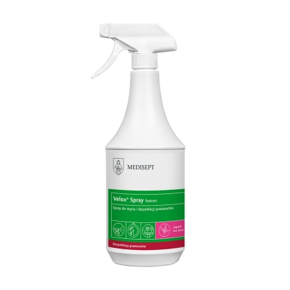 Velox Spray Tea Tonic 1l –Szybka Dezynfekcja Powierzchni i Sprzętu MEDISEPT