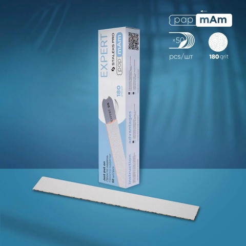 Wymienne pilniki białe Staleks PapmAm Expert 22 180 grit proste 50 szt Wymienne pilniki białe Staleks PapmAm Expert 22 180 grit proste 50 szt