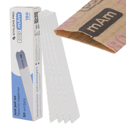 Wymienne pilniki białe Staleks PapmAm Expert 22 180 grit proste 50 szt