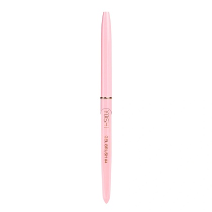 YOSHI GEL BRUSH #4 – pędzelek żelowy 4 mm z włosiem NYLON, różowy, ze skuwką