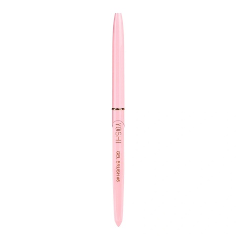 YOSHI GEL BRUSH #6 – pędzelek do żelu 6 mm z nylonu, różowy z skuwką YOSHI GEL BRUSH #6 – pędzelek do żelu 6 mm z nylonu, różowy z skuwką