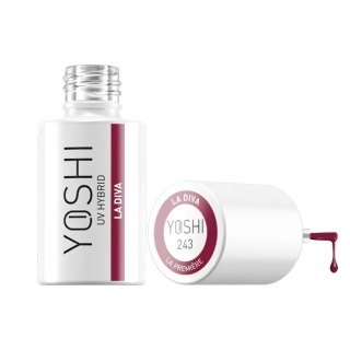 Yoshi Lakier Hybrydowy 243 La Diva 6 ml – TPO-free czerwono-bordowy