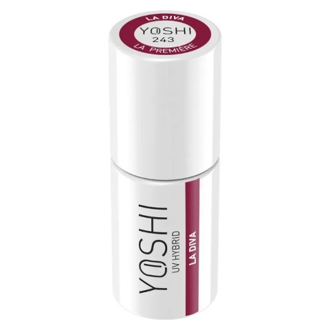 Yoshi Lakier Hybrydowy 243 La Diva 6 ml – TPO-free czerwono-bordowy