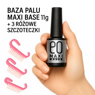 Zestaw Baza Palu Maxi Base 11g + 3 różowe szczoteczki do manicure hybrydowy