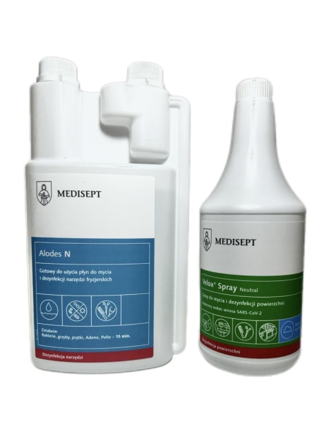 Zestaw do Dezynfekcji Narzędzi i Powierzchni ALODES N + Velox Spray 1L