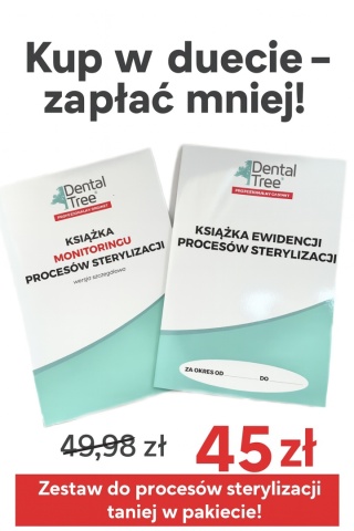 Zestaw książek do dokumentacji procesów sterylizacji DentalTree – ewidencja i monitoring (2 szt.)