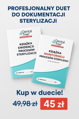Zestaw książek do dokumentacji procesów sterylizacji DentalTree – ewidencja i monitoring (2 szt.)