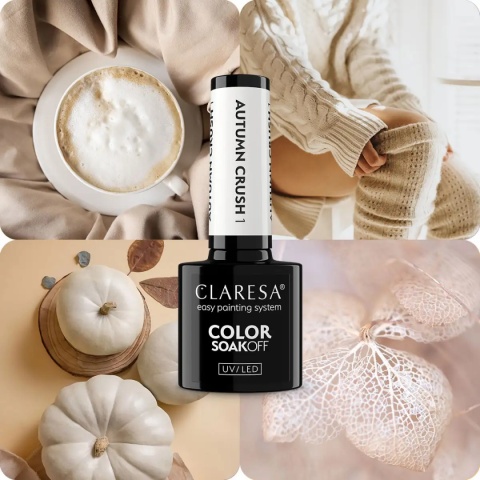 Claresa Lakier Hybrydowy Autumn Crush 1 5g – mleczny beż z perłowym połyskiem