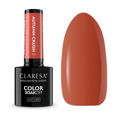 Claresa Lakier Hybrydowy Autumn Crush 2 5g – ciepła pomarańcza z nutą karmelu