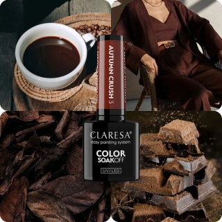 Claresa Lakier Hybrydowy Autumn Crush 3 5g – czekoladowo-śliwkowy brąz