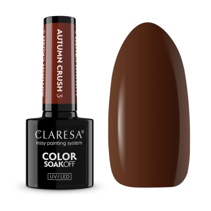 Claresa Lakier Hybrydowy Autumn Crush 3 5g – czekoladowo-śliwkowy brąz