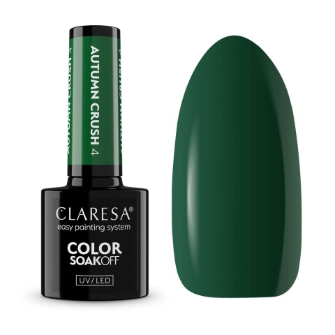 Claresa Lakier Hybrydowy Autumn Crush 4 5g – elegancka butelkowa zieleń