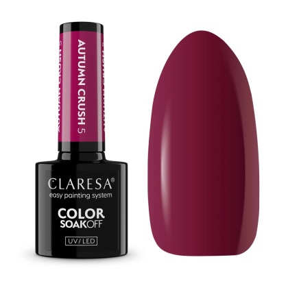 Claresa Lakier Hybrydowy Autumn Crush 5 5g – malinowo-fuksjowy róż