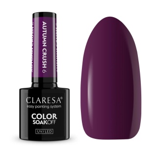 Claresa Lakier Hybrydowy Autumn Crush 6 5g – ciemna śliwka z nutą fioletu