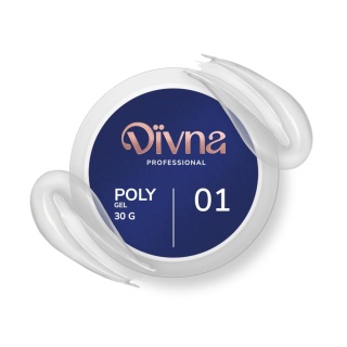 DIVNA PolyGel 01 Clear – żel akrylowy budujący samopoziomujący 30 g