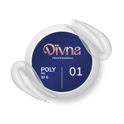 DIVNA PolyGel 01 Clear – żel akrylowy budujący samopoziomujący 30 g