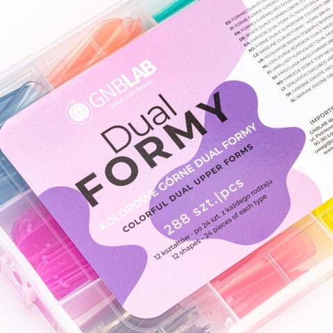 Górne formy GNB Dual do budowy paznokci z podziałką – 12 kształtów, 288 szt.