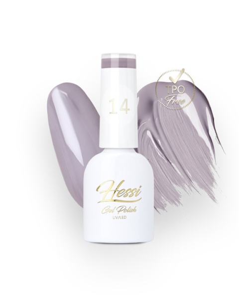 HESSI Lakier hybrydowy nr 14 – chłodny beżowo-szary odcień 7 ml
