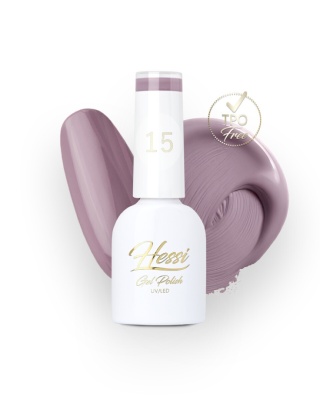 HESSI Lakier hybrydowy nr 15 – ciepły lawendowo-beżowy odcień 7 ml