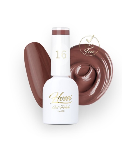 HESSI Lakier hybrydowy nr 16 – klasyczny beżowo-brązowy odcień 7 ml