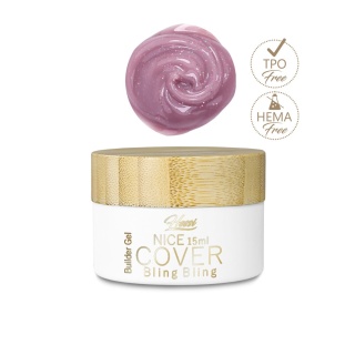 HESSI Żel Budujący NICE COVER Bling Bling 15ml – Naturalny Cover z Drobinką