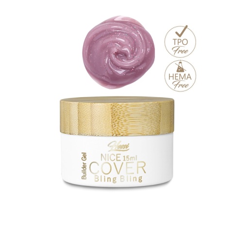HESSI Żel Budujący NICE COVER Bling Bling 15ml – Naturalny Cover z Drobinką