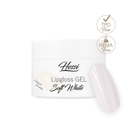 Hessi Lipgloss Gel Soft White 10ml – żel budujący 2w1, średnio gęsty