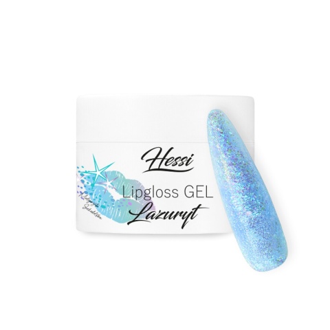 Hessi Lipgloss Lazuryt 10 ml – błękitny żel budujący 2w1 z połyskiem
