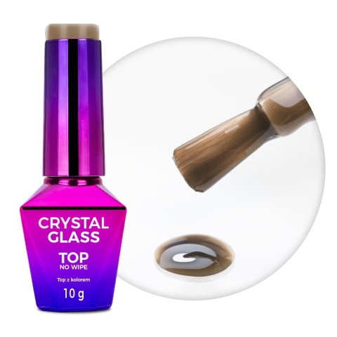 Kolorowy top no wipe Crystal Glass Light Brown HEMA Free 10g
