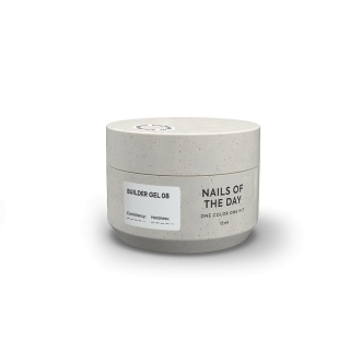 NAILSOFTHEDAY Builder gel 08 – mleczno-biały żel budujący, 15 ml