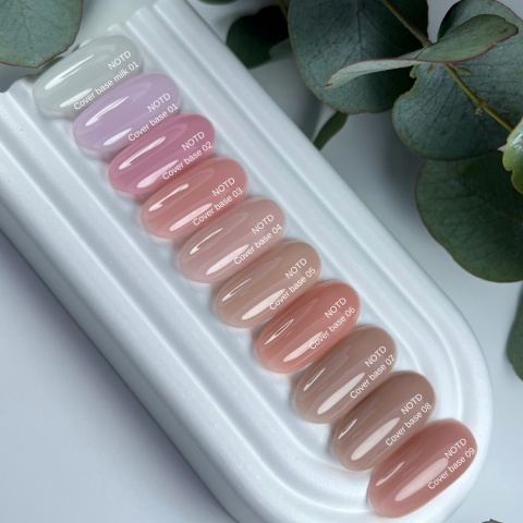 NAILSOFTHEDAY Cover base NEW 02 – półprzezroczysta różowa nude baza hybrydowa, 10 ml