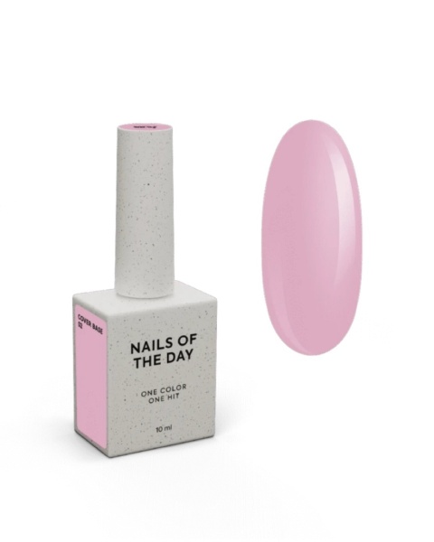 NAILSOFTHEDAY Cover base NEW 02 – półprzezroczysta różowa nude baza hybrydowa, 10 ml