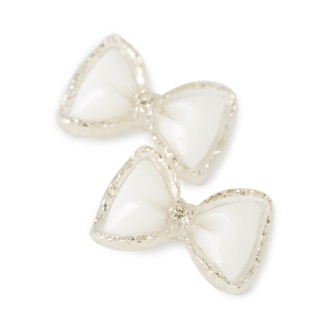 Ozdoby do paznokci kokardki 3D białe – 20 szt