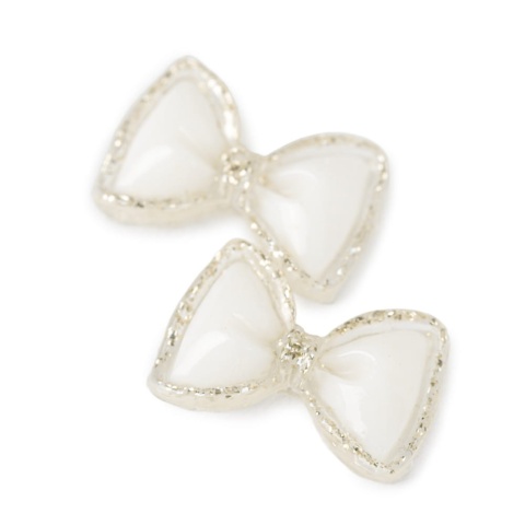 Ozdoby do paznokci kokardki 3D białe – 20 szt