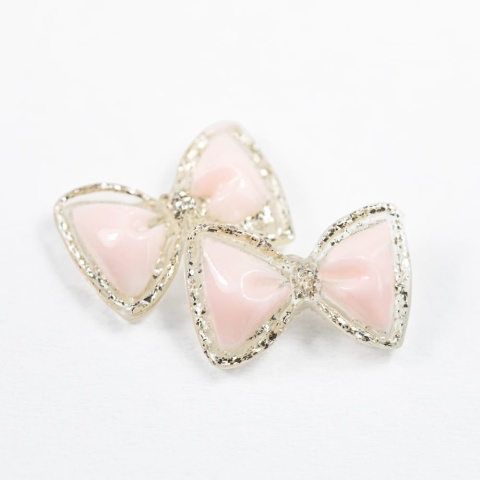 Ozdoby do paznokci kokardki 3D różowo złote 20 szt