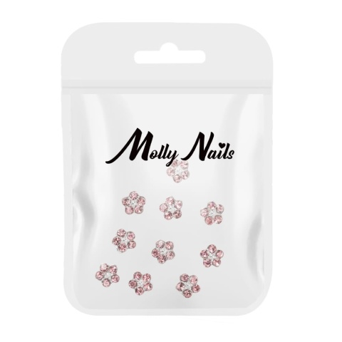 Ozdoby do paznokci kwiatki 3D Molly Nails K1123 – zestaw 10 sztuk