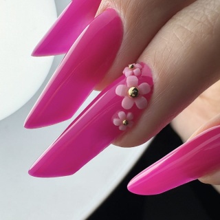 Ozdoby do paznokci kwiatki akrylowe + kulki Molly Nails mix kolorów 150 szt. Nr 1