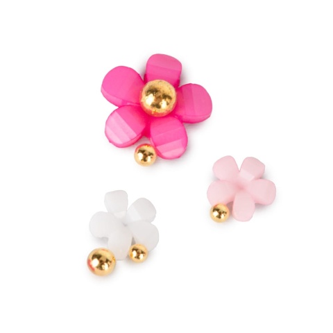 Ozdoby do paznokci kwiatki akrylowe + kulki Molly Nails mix kolorów 150 szt. Nr 1