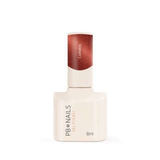 PB Nails Lakier hybrydowy Carmen 8ml – ognista czerwień Cat Eye