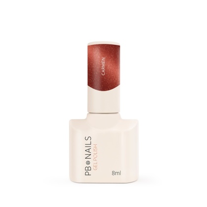 PB Nails Lakier hybrydowy Carmen 8ml – ognista czerwień Cat Eye