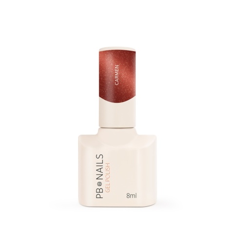 PB Nails Lakier hybrydowy Carmen 8ml – ognista czerwień Cat Eye