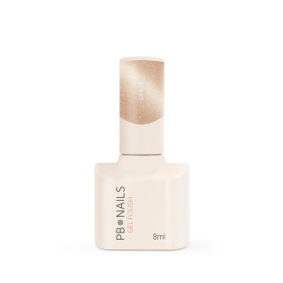 PB Nails Lakier hybrydowy Grace 8ml – złocisto-beżowy Cat Eye