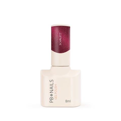 PB Nails Lakier hybrydowy Scarlett 8ml – głęboki karmin Cat Eye