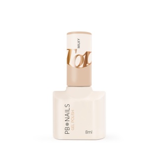 PB Nails Top do hybryd i żeli Milky Top Coat 8ml – subtelne, mleczne wykończenie