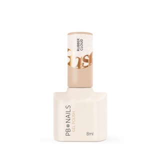 PB Nails Baza hybrydowa Rubber Cloud Base 8ml – mleczna biel ze srebrzystym pyłem