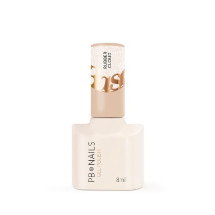 PB Nails Baza hybrydowa Rubber Cloud Base 8ml – mleczna biel ze srebrzystym pyłem
